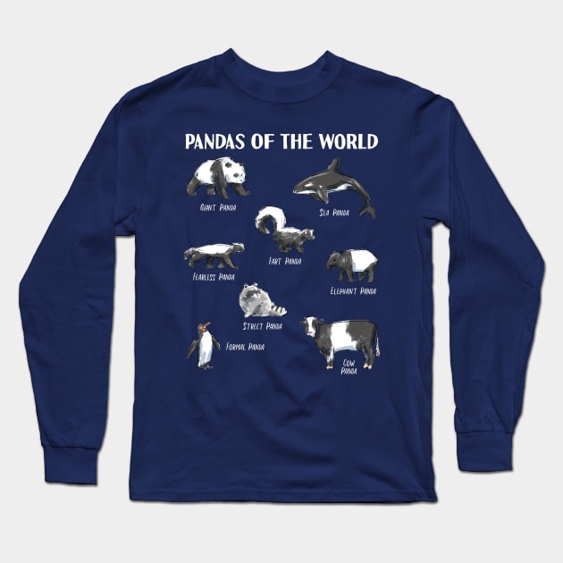 Funny Animals Panda of the World Pun Names for Kids, Men and Women Long Sleeve T-Shirt by Arteestic